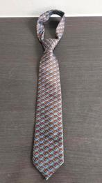 Stropdas, Escher, kikkers, turquoise, blauw, brons, Ophalen of Verzenden, Zo goed als nieuw, Blauw