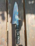 Titanium damascus santoku mes forged carbon handvat, Ophalen of Verzenden, Overige soorten, Azië, Mes of Dolk