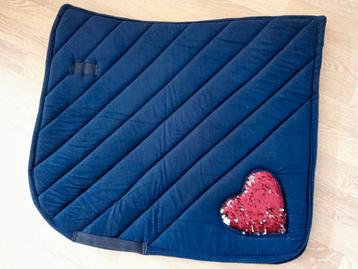 Zgan donkerblauw dressuurdekje met lovertjes  maat full  beschikbaar voor biedingen