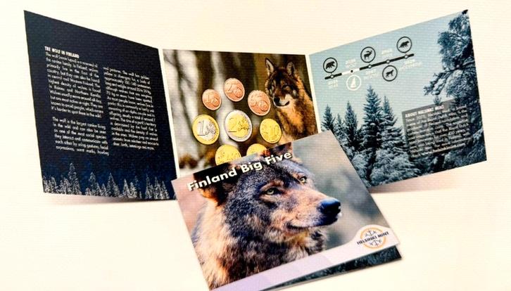 Finland 2026 - Big Five Wolf - World Money Fair - Schaars!, Postzegels en Munten, Munten | Europa | Euromunten, Setje, Overige waardes