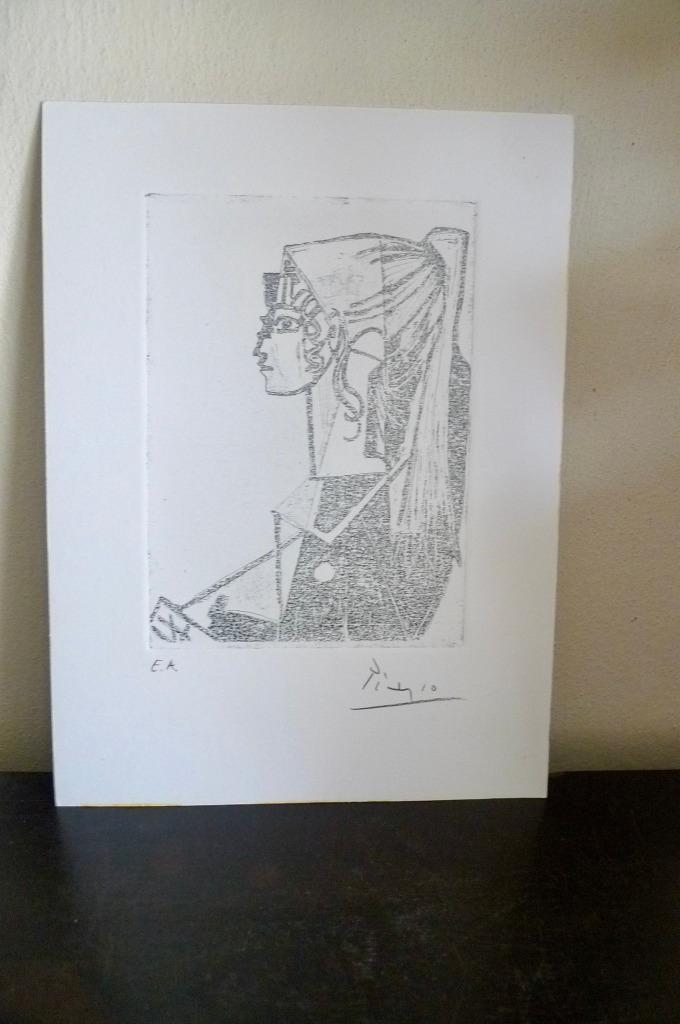 handgesigneerd Picasso Ets monotype, Antiek en Kunst, Kunst | Etsen en Gravures, Ophalen of Verzenden
