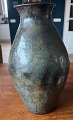 Mooie groen gemileerde vaas ijzer.46cm, Ophalen of Verzenden, Minder dan 50 cm, Groen, Glas