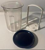 Klein zuurpotje van Tupperware met blauw deksel. H. 14 cm., Ophalen of Verzenden, Zo goed als nieuw, Blauw, Beker of Kan