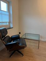 Vintage design glazen tafel M1 Metaform - Hank kwint, Huis en Inrichting, Ophalen, Gebruikt, 50 tot 100 cm, Vierkant