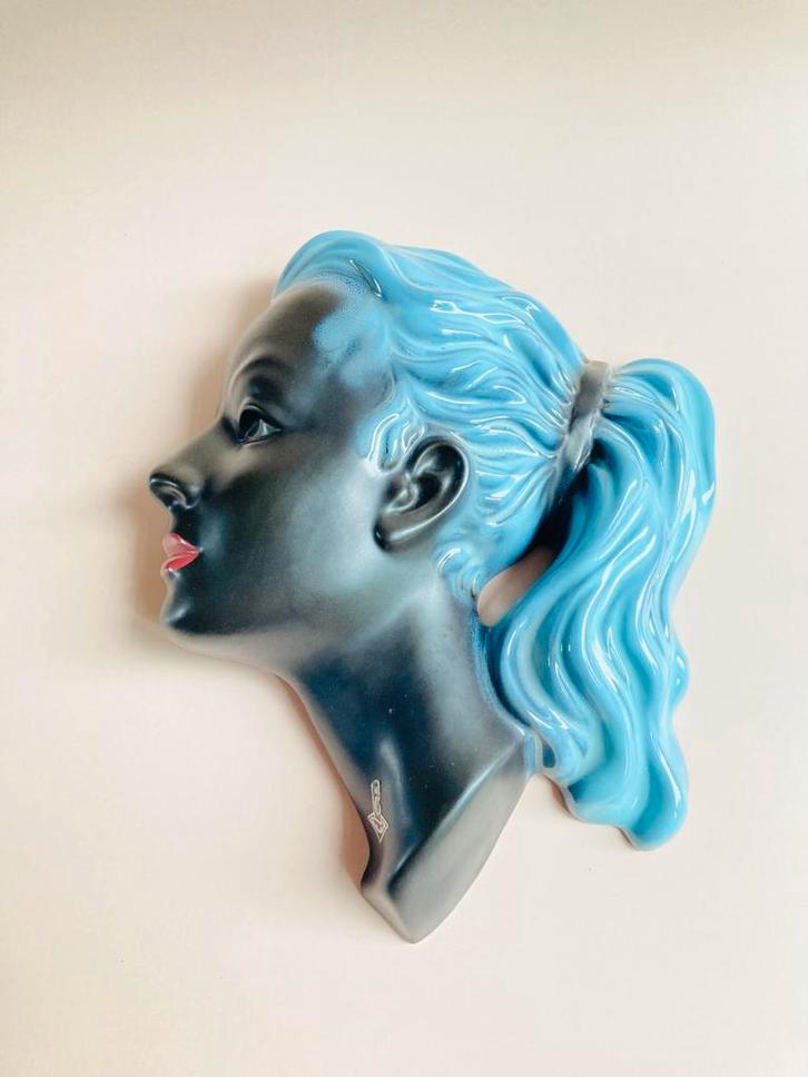 Cortendorf west germany hoofd, wanddecoratie, Antiek en Kunst, Antiek | Keramiek en Aardewerk, Ophalen of Verzenden