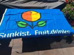 Sunkist fruit drink vlag oud collectors item, Ophalen of Verzenden, Zo goed als nieuw, Reclamebord