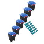 Tayg 430022/6 6 x Afvalcontainer met Voetpedaal - 50 Liter +, Doe-het-zelf en Verbouw, Gereedschap | Handgereedschap