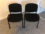 2x stapelbare stoelen zwart stof - kantoor / vergaderstoelen, Ophalen, Twee, Zwart, Zo goed als nieuw