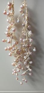 Fijne aparte handgeknoopte licht-rose zoetwaterparel ketting, Ophalen of Verzenden, Nieuw, Roze, Overige materialen