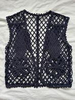Fantastisch gehaakt hippie boho vestje one size, Verzenden, Zo goed als nieuw, Maat 38/40 (M), Zwart