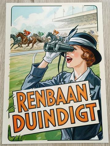 Renbaan DUINDIGT Rensport Paarden Affiche Poster beschikbaar voor biedingen