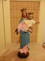 Maria met kind jezus met staf beide gekroond. 27 cm hoog., Ophalen of Verzenden