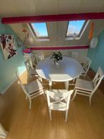 Ovale tafel plus 8 stoelen, Huis en Inrichting, Tafels | Eettafels, Ophalen, Gebruikt, 200 cm of meer, Vijf personen of meer