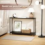 Sidetable - Wandtafel - Haltafel - 120x20x75cm-Zwart, Ophalen, 100 tot 150 cm, Nieuw, Metaal