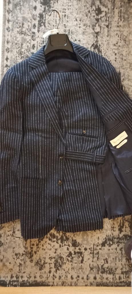 Suitsupply 44 navy streep, Kleding | Heren, Kostuums en Colberts, Zo goed als nieuw, Maat 46 (S) of kleiner, Blauw, Ophalen of Verzenden