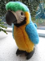 Papagaai papegaai merk Nicotoy blauw geel pluche, Ophalen of Verzenden, Zo goed als nieuw