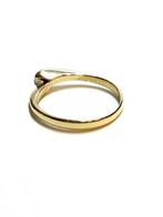 14k gouden ring met een diamant, Ophalen of Verzenden, Zo goed als nieuw, 17 tot 18, /