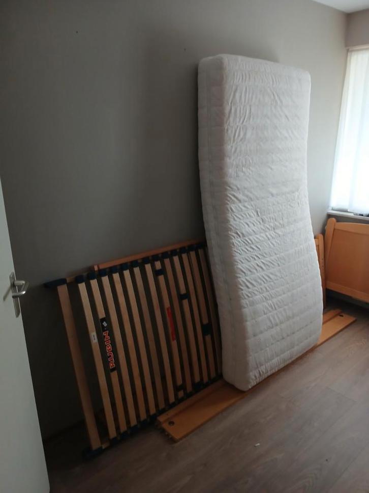 Seniorenbed 90x200 - Compleet!, Huis en Inrichting, Slaapkamer | Bedden, Eenpersoons, 90 cm, Hout, Wit, Ophalen