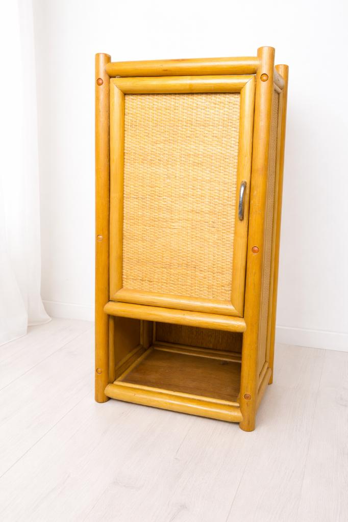 Multifunctioneel Vintage Rotan/Bamboe kastje  ' 70s, Ophalen, Gebruikt
