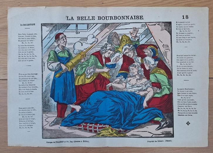 centprent kinderprent Pellerin - la belle bourbonnaise, Antiek en Kunst, Antiek | Schoolplaten, Geschiedenis, Ophalen of Verzenden