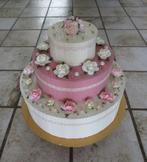 surprise / cadeauverpakking taart roze voor babyshower enz., Ophalen of Verzenden, Nieuw