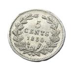 ** 1850  -  Nederland - 5 Cents Willem 3 -  ZILVER  **, Koning Willem III, Verzenden, Zilver, Losse munt