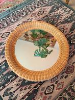 Rotan Spiegel, Huis en Inrichting, Woonaccessoires | Spiegels, Ophalen, Minder dan 50 cm, Gebruikt, Rond
