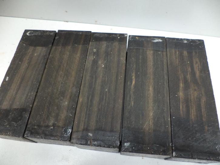 5 blokjes ebbenhout subtiele tekening ebben blokje blanks, Hobby en Vrije tijd, Overige Hobby en Vrije tijd, Nieuw, Ophalen of Verzenden