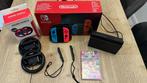 Nintendo Switch + Cntrls + Stuurtjes + Spel (Originele Doos), Nintendo, Met games, Met 2 controllers, Ophalen of Verzenden