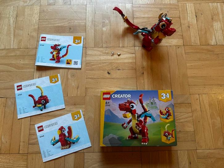 Complete Lego 3-in-1 set met; rode draak, vis en feniks, Kinderen en Baby's, Speelgoed | Duplo en Lego, Zo goed als nieuw, Lego