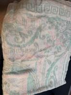 Vintage wollen deken groen roze, Huis en Inrichting, Woonaccessoires | Plaids en Woondekens, Ophalen of Verzenden, Gebruikt