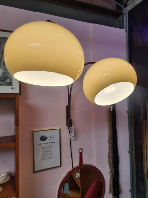 Dijkstra mushroom booglamp (muurlamp) jaren 70, Huis en Inrichting, Lampen | Wandlampen, Gebruikt, Kunststof, Metaal, Ophalen