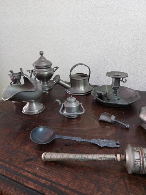 Verzameling tinnen voorwerpen, Antiek en Kunst, Antiek | Tin, Ophalen