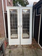 Glas in lood en suite deuren op wieltjes, Ophalen, Gebruikt, Minder dan 80 cm, 215 cm of meer