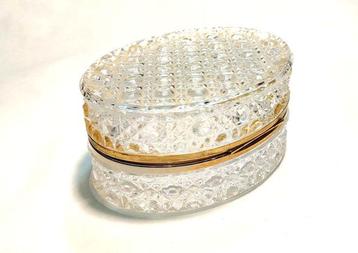 20th Century French Baccarat Cut Glass and Brass Jewelry Box beschikbaar voor biedingen
