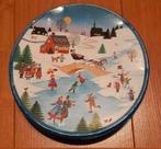 Vintage Koektrommel / Blik met Winter / Kerstmotief, Ophalen of Verzenden, Gebruikt, Overige, Overige merken