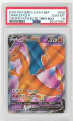 Pokemon Charizard V PSA 10 - Champion's Path, Ophalen of Verzenden, Zo goed als nieuw, Losse kaart, Foil