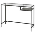 Vittsjo laptop tafel bureau Ikea 100 x 36 cm, Ophalen, 50 tot 100 cm, Zo goed als nieuw, Glas