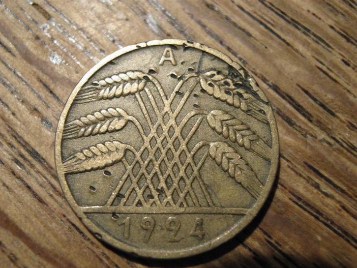 Weimar-Duitsland 10 Reichspfennig 1924, Berlijn #20, Postzegels en Munten, Munten | Europa | Niet-Euromunten, Losse munt, Duitsland