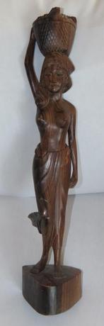 Balinese sculptuur vrouw, houten beeld, Verzenden