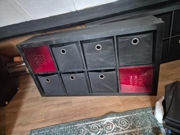 Kallax kast zwart met bakken - Gebruikt beschikbaar voor biedingen