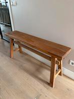 Super mooi houten bankje sidetable, 100 tot 150 cm, Ophalen of Verzenden, Zo goed als nieuw, 25 tot 50 cm