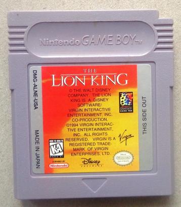 The Lion King voor de Nintendo Gameboy beschikbaar voor biedingen