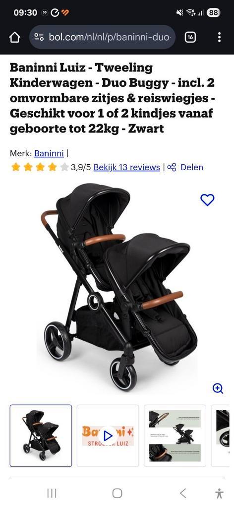 Banini duo/tweeling kinderwagen, Kinderen en Baby's, Buggy's, Gebruikt, Ophalen