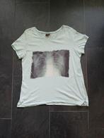 Pieces lichtblauw dames shirt Halloween x-ray ribben, M, Maat 38/40 (M), Korte mouw, Gedragen, Pieces
