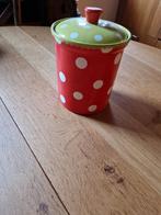 VOORRAADPOT SPIEGELBURG ROOD MET WITTE STIPPEN POLKADOT, Ophalen of Verzenden, Zo goed als nieuw, Overige stijlen, Overige typen