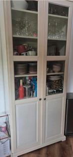 Servieskast met glasdeuren - Heiloo, Huis en Inrichting, Ophalen, 50 tot 100 cm, 25 tot 50 cm, Gebruikt
