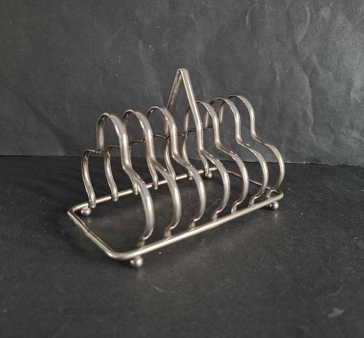Verzilverd vintage toast/servet rekje. Originele verpakking, Huis en Inrichting, Keuken | Servies, Overige typen, Overige stijlen