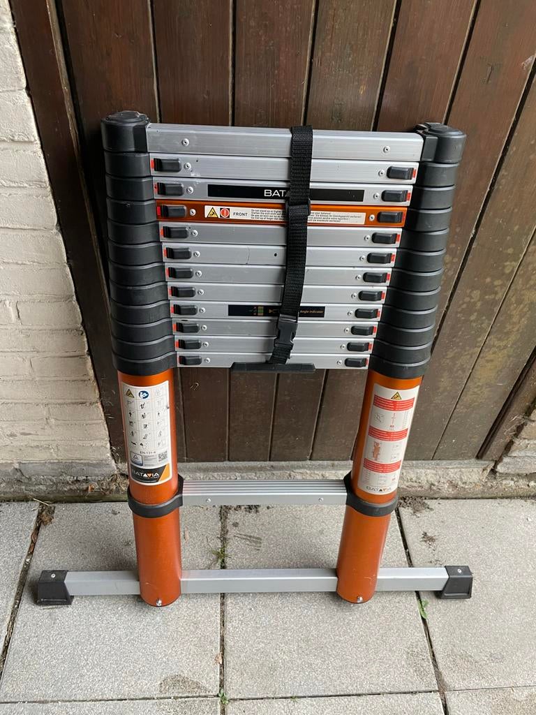 Batavia Telescopische Ladder - 12 Treden 3,81m max. Lengte, Doe-het-zelf en Verbouw, Dakpannen en Dakbedekking, Ophalen, Overige materialen