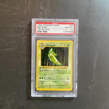Pokémon #54 Metapod Base Set 1st Edition PSA 10 beschikbaar voor biedingen